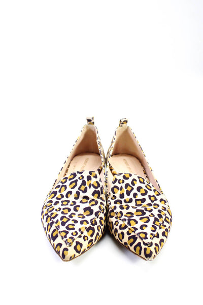 Nicholas Kirkwood Women's Leopard Print Pointed Toe Flats Brown Size 6.5