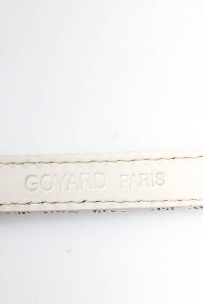 Goyard Edmond 105cm Goyardine Printed Leather Dog Leash White Gray