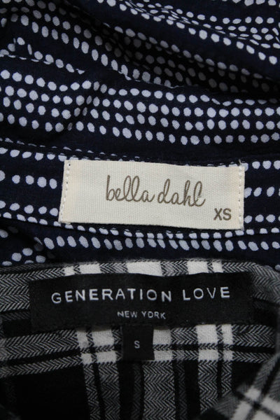 Bella Dahl Generation Love Womens Polka Dot Plaid Shirt Blouse XS Small Lot 2