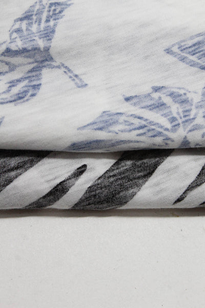 Rag & Bone Womens Zebra Monstera Leaf Print Short Sleeve Tee Shirt Size XS Lot 2