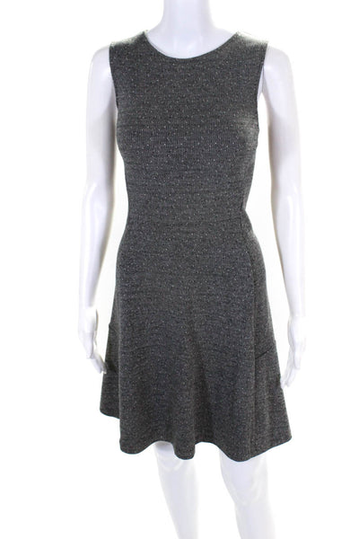 Theory Women's Sleeveless Round Neck A-Line Dress Gray Size 4