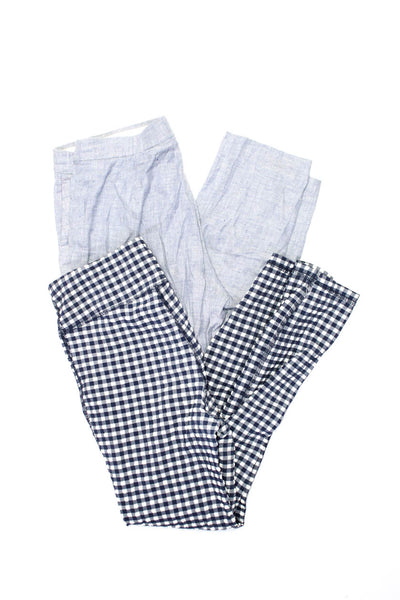 Theory Women's Elastic Waist Pockets Straight Leg Casual Pant Blue Size 0 Lot 2