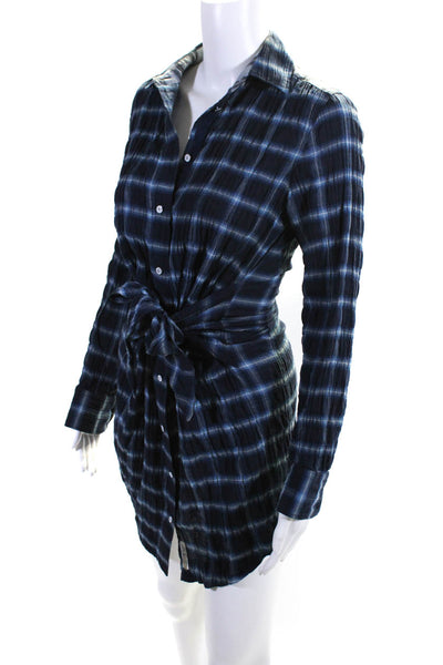 Rag & Bone Women's Collar Long Sleeves Button Down Shirt Dress Plaid Size XS