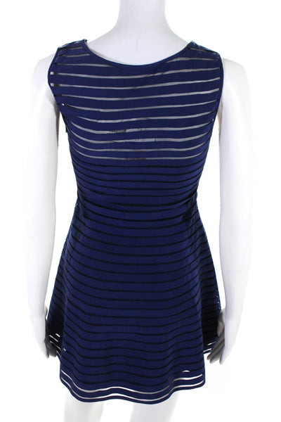 Parker Women's Silk Scoop Neck Sleeveless Mini Dress Blue Size XS