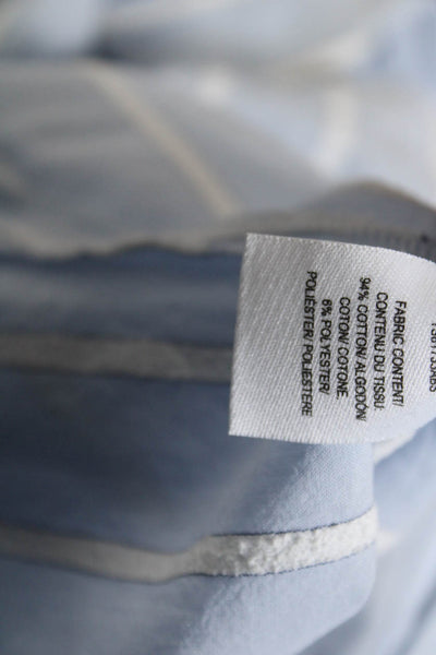 Derek Lam 10 Crosby Women's Striped Textured Long Sleeve Blouse Blue Size 0
