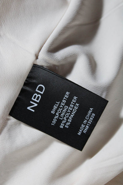 NBD Women's Sleeveless V Neck Sequin Pullover Mini Dress Beige Size S