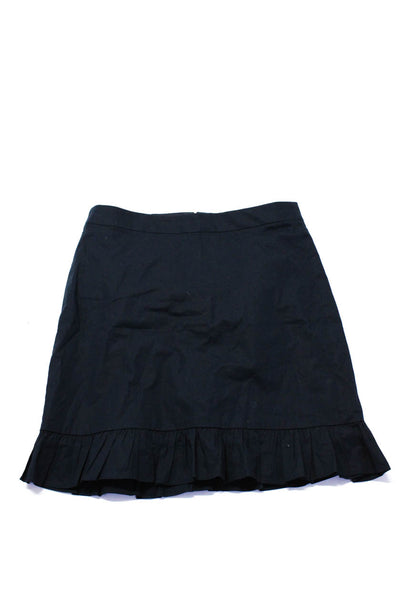 J Crew Womens Ruffled Hem Pencil Short Skirt Mini Shorts Blue Gray Size 0 Lot 3