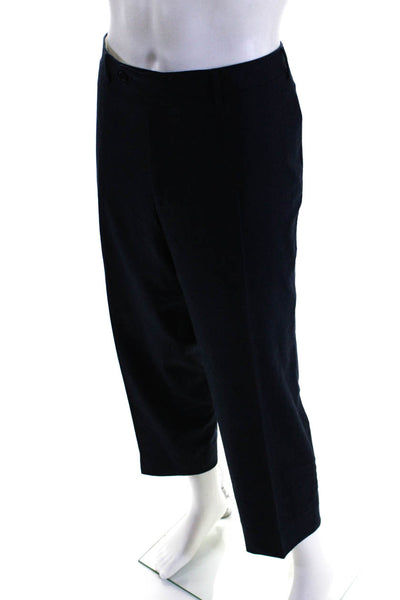 Canali Men's Flat Front Straight Leg Dress Pant Navy Blue Size 40