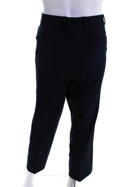 Canali Men's Flat Front Straight Leg Dress Pant Navy Blue Size 40