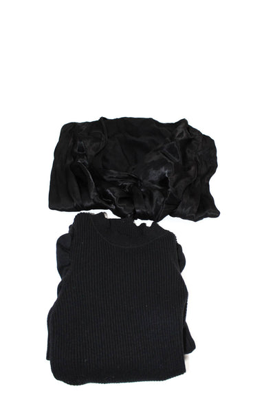 ASTR En Saison Womens Black Twist Front Long Sleeve Blouse Top Size XS Lot 2