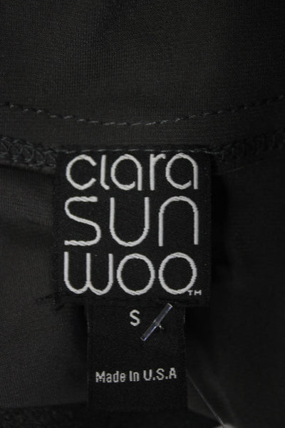 Clara Sun Woo Womens Gray Cold Shoulder Long Sleeve A-Line Dress Size S