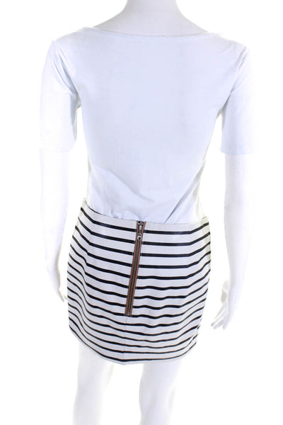 Designers Remix Charlotte Eskilden Women's Striped Pencil Skirt White Size 34