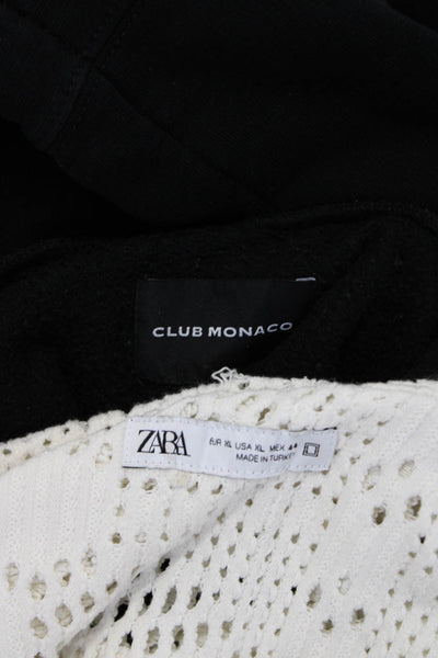 Club Monaco Mens Hoodie Shirt Black White Size Extra Large Lot 2