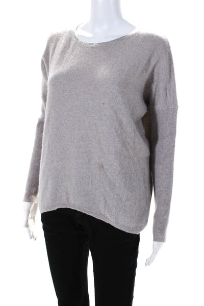 Saks Fifth Avenue Women's Cashmere Long Sleeve Pullover Sweater Taupe Size S