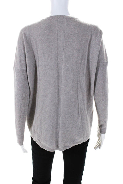 Saks Fifth Avenue Women's Cashmere Long Sleeve Pullover Sweater Taupe Size S