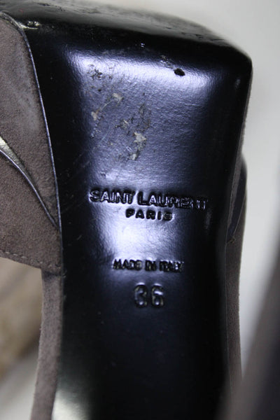 Saint Laurent Women's Pointed Toe Platform Stiletto Pumps Brown EUR Size 6