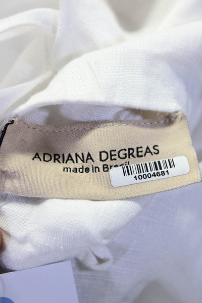 Adriana Degreas Womens Back Zip Strapless Linen Long Dress White Size 6