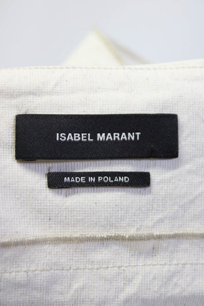 Isabel Marant Womens Hook Back Ruffled One Shoulder Crop Top White Size FR 40