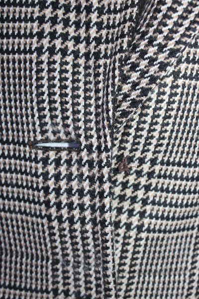 Yves Saint Laurent Womens 1990 Wool Houndstooth Print Skirt Suit Multicolor Size