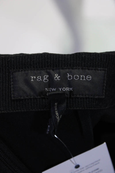 Rag & Bone Womens Back Zip Mid Rise Skinny Leg Pants Black Cotton Size 2