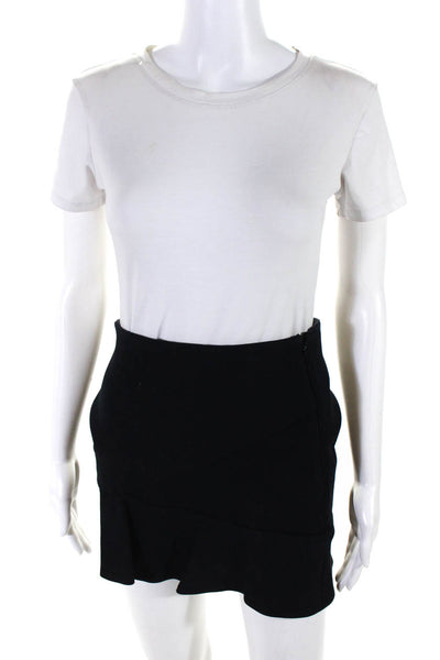 IRO Womens Side Zip Tiered Ruffled Pencil Skirt Black Size FR 36