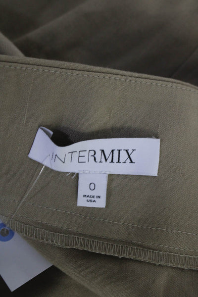 Intermix Womens Side Zip Lace Up Waist Knee Length Pencil Skirt Brown Size 0