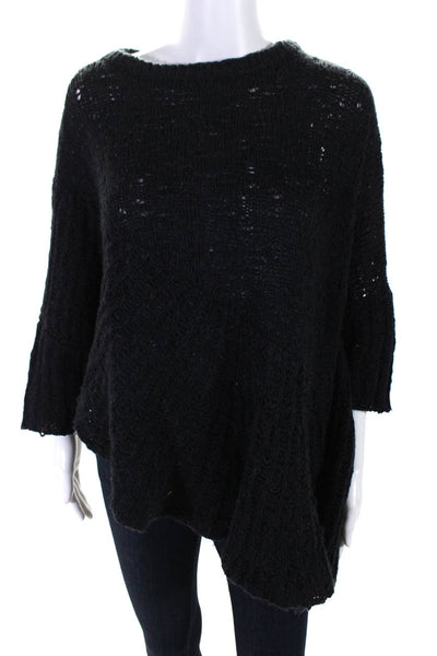 Inhabit Womens Oversized 3/4 Sleeve Poncho Sweater Gray Wool Size Small