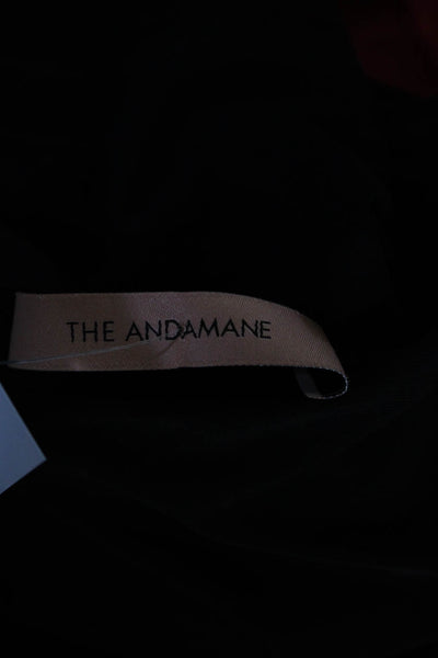 The Andamane Womens Long Sleeve Cutout Bodice Midi Sheath Dress Black Size FR 38