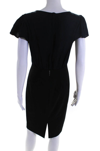 Tailored Rebecca Taylor Women's Round Neck A-Line Mini Dress Black Size 2
