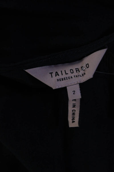 Tailored Rebecca Taylor Women's Round Neck A-Line Mini Dress Black Size 2