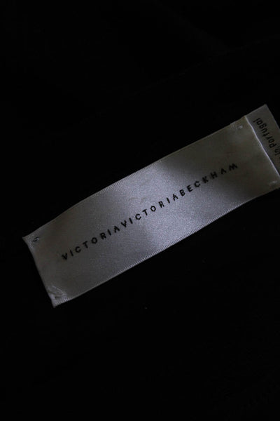 Victoria Victoria Beckham Womens Short Bow Sleeves Tee Shirt Black Size Small