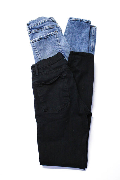 Frame Denim Agolde Womens Skinny Leg Jeans Black Blue Size 26 24 Lot 2