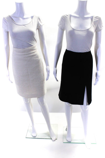 Douglas Hannant Theory Womens Wool Pencil Skirts Black Cream Size 12 Lot 2