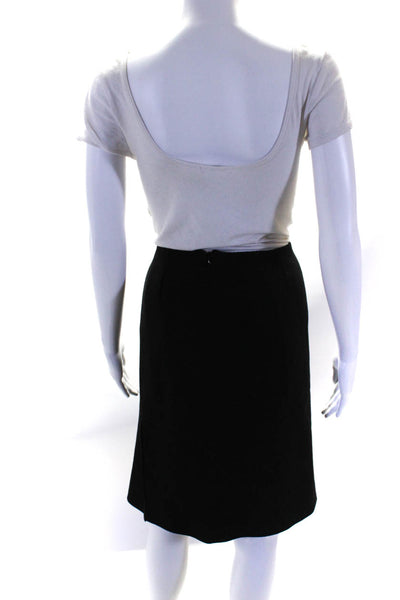 Douglas Hannant Theory Womens Wool Pencil Skirts Black Cream Size 12 Lot 2