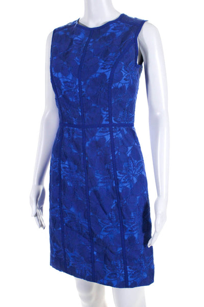Cynthia Steffe Wolmens Floral Embroidered Sleeveless Dress Blue Size 0