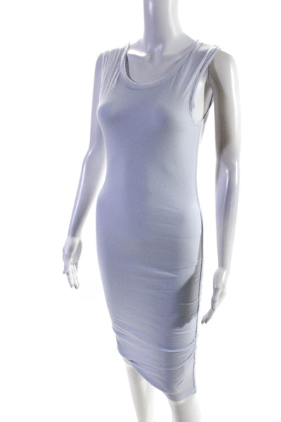 Beyond Yoga Womens Ruched Jersey Midi Sheath Dress Light Blue Size Small