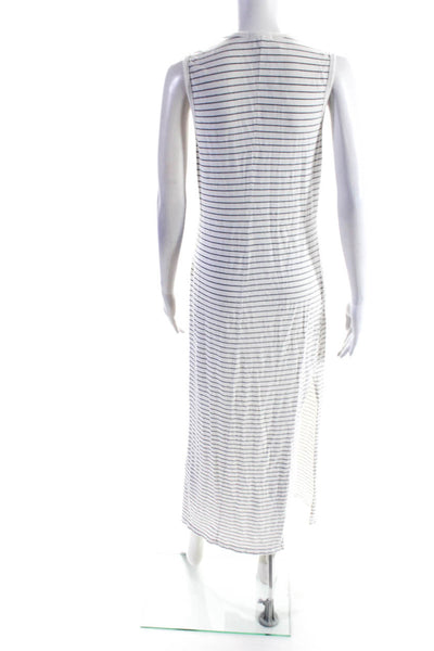 Sundry Womens Striped Jersey Sleeveless Midi Sheath Dress White Black Size 1
