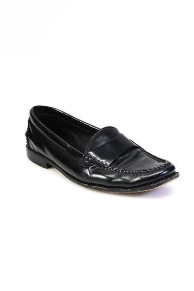 Proenza Schouler Womens Slip On Round Toe Loafers Black Leather Size 39