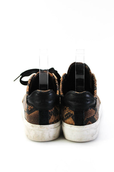 Rag & Bone Womens Leather Snake Print Low Top Sneakers Brown Black Cream Size 6