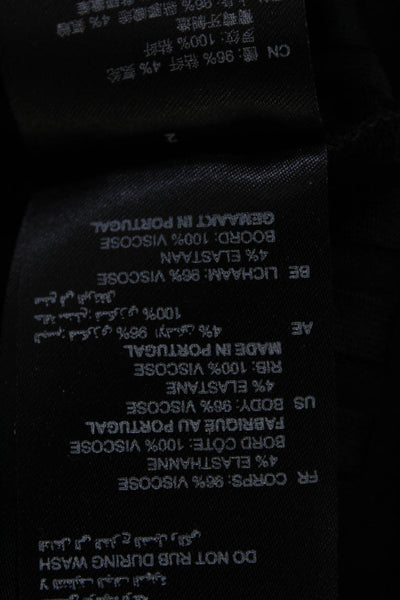 Sandro Womens Ribbed Knit Scoop Neck Tank Top Sleeveless Blouse Black Size 0