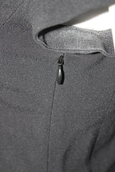 Theory Womens Solid Black V-Neck Collar Short Sleeve Shirt Dress Size 0