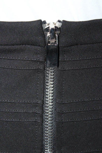 Maje Womens Black Textured Zip Back Knee Length A-line Skirt Size 38