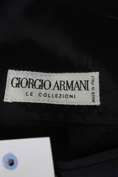 Giorgio Armani Le Collezioni Mens Striped Two Button Blazer Black Size 42