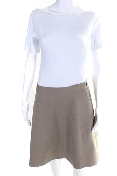 Paule Ka Womens A Line Skirt Khaki Beige Cotton Size EUR 42