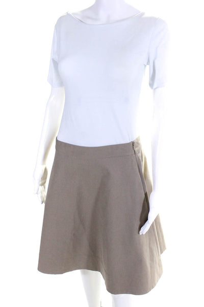 Paule Ka Womens A Line Skirt Khaki Beige Cotton Size EUR 42