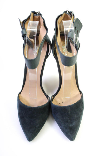 Joes Womens Pointed Toe Ankle Strap Stiletto Sandals Gray Suede Size 6.5