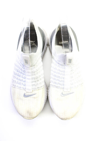 Nike Womens React Flyknit Slip On Low Top Running Sneakers White Size 7