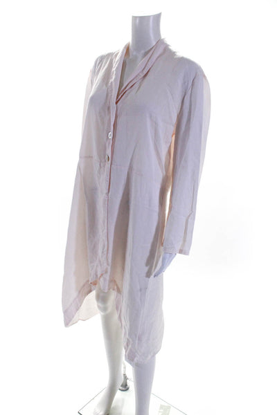 Bryn Walker Womens Long Sleeves Button Down A Line Dress Pink Size Large