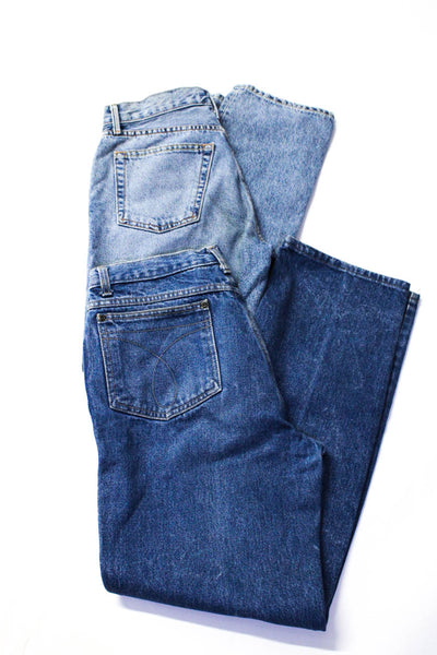 Grlfrnd Calvin Klein Womens High Rise Straight Leg Jeans Blue Denim 26 31 Lot 2