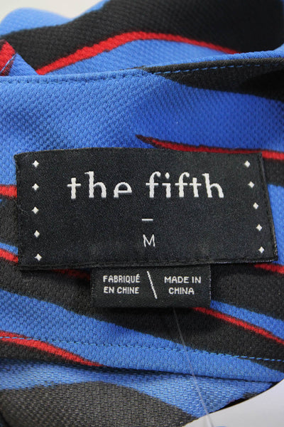 The Fifth Women's Short Sleeve Printed Crewneck Shift Dress Blue Size M